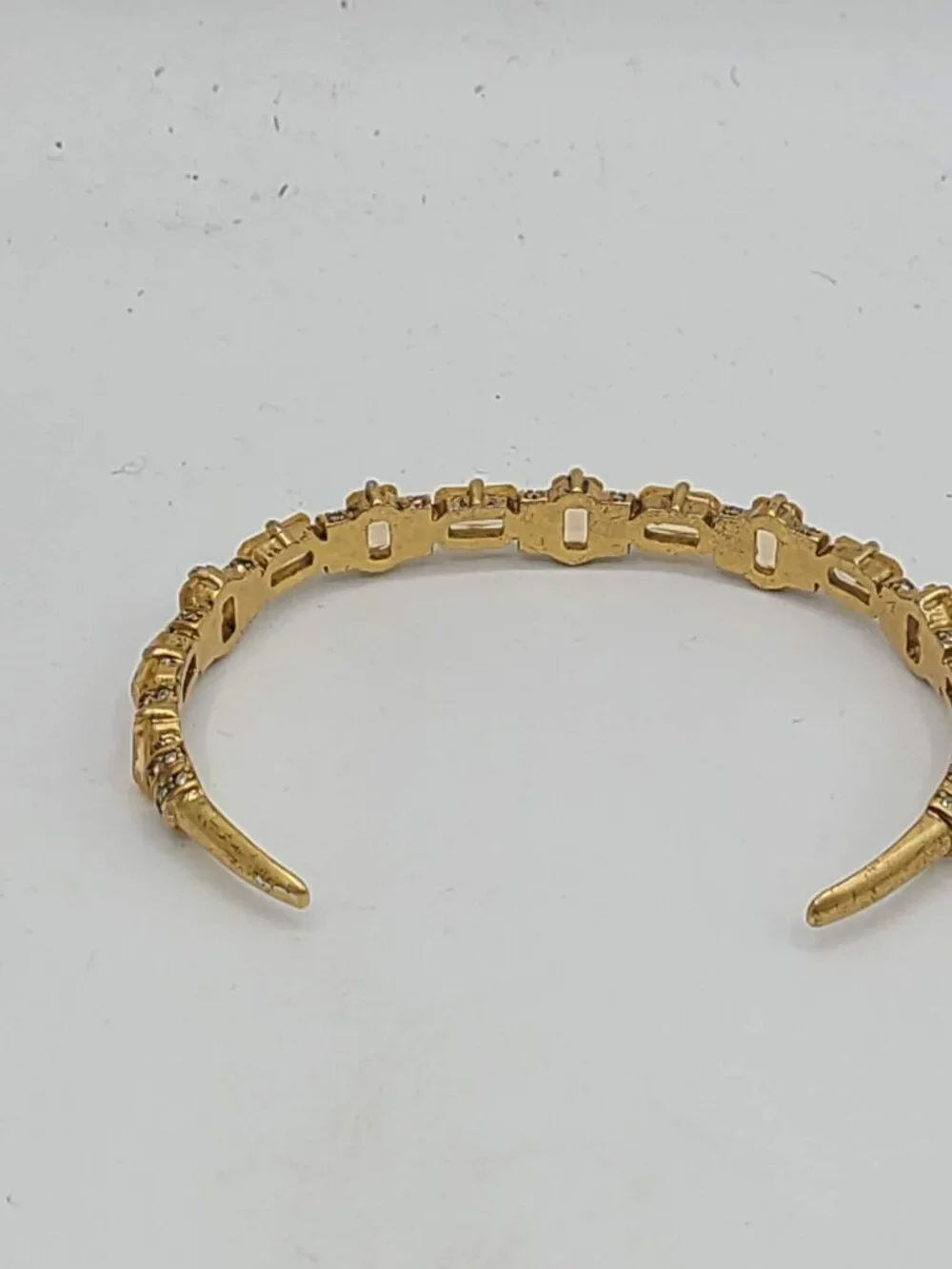 J Crew Gold Tone Gold Crystal Cuff Bracelet